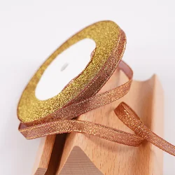 22m Glitter Silver/Gold Ribbon for DIY Crafts, Gift Wrapping, and Decor (Wine red 48)