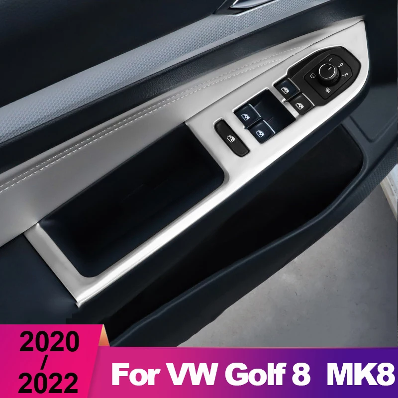 

Для Volkswagen VW Golf 8 MK8 2020 2021 2022 2023 автомобильное стекло из нержавеющей стали для двери автомобиля стеклянная задняя крышка аксессуары