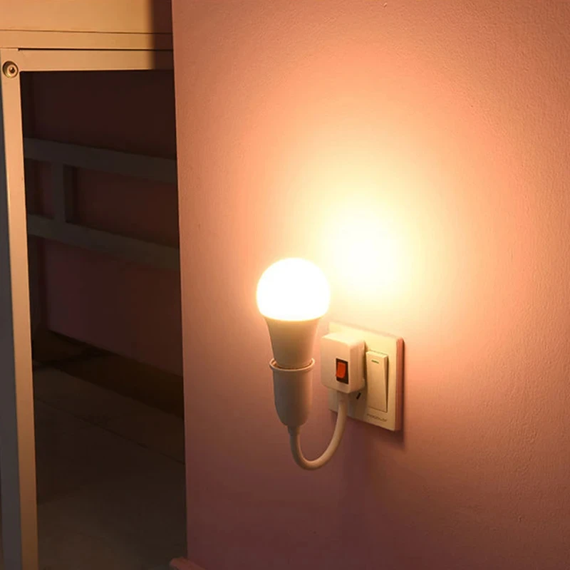 Description Picture 3 of itemEU US Plug To E27 Lamp Base Conversion Led Light Wall Flexible Lamp Holder Converter With Switch Led Head Bulb Socket 20cm