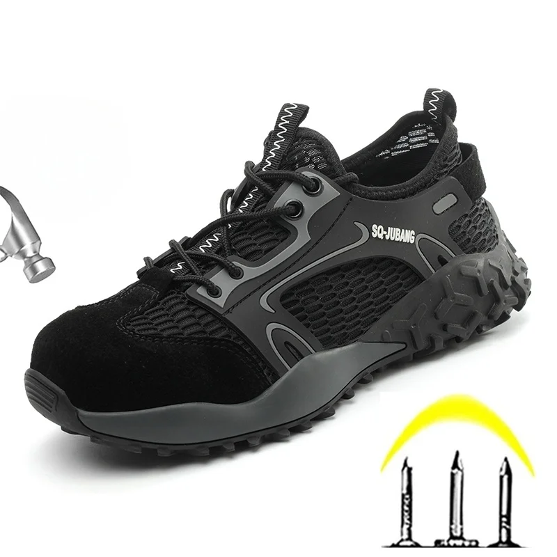 

Breathable Mesh Protective Shoes Men Work Steel Toe Shoes Puncture-Proof Indestructible Shoes Construction Security Work Shoes