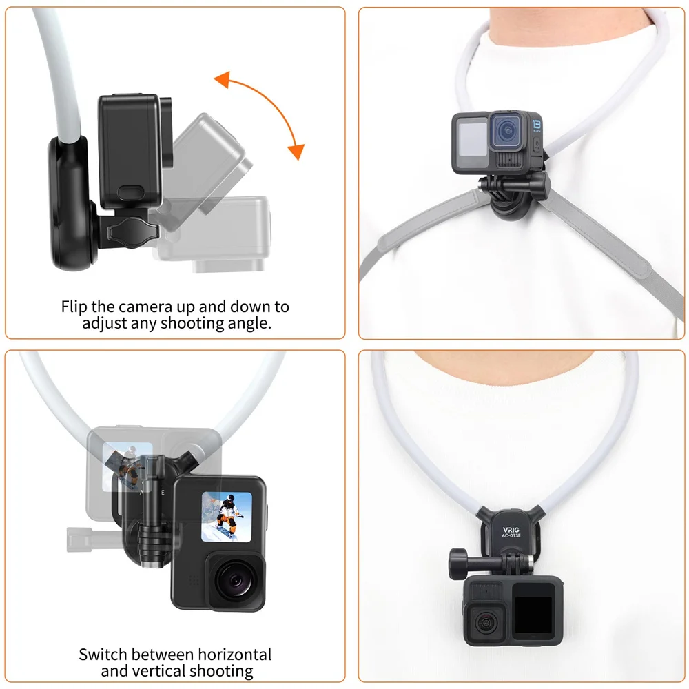 Magnetic Neck Mount for Action Cameras Hands Free Video