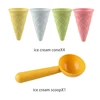 Children Play House Toy Beach Ice Cream Tube Digging Spoon Set Material of wheat straw  Ice Cream Cup Beach Toy 3