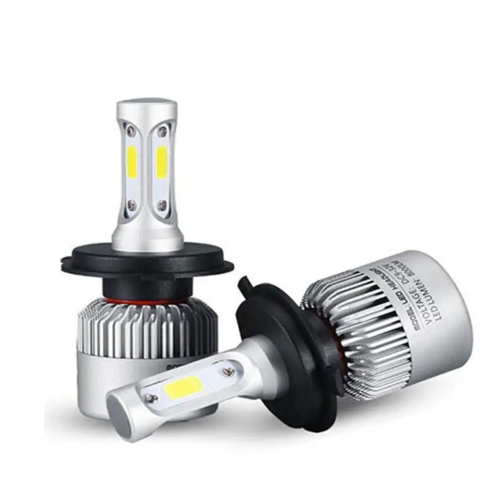  6000K ڵ S2 Ʈ, ڵ H1 H4 H7 9005 9006 LED , 4000lm LED ڵ 工, 1 