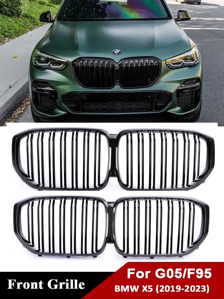 

Carbon Fiber Facelift Grille Front Kidney Bumper Gloss Black Grills For BMW X5 Series G05 F95 2019-2023 SUV Car Accessories X5M