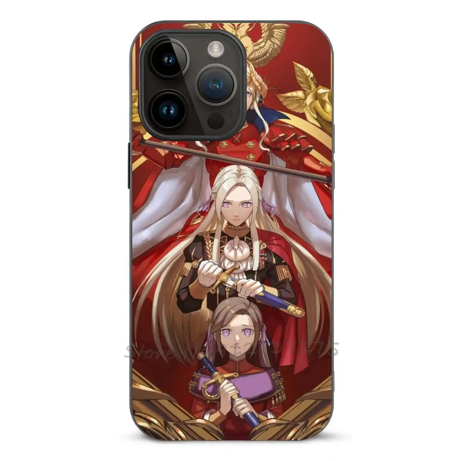 Edelgard-Fire Emblem Custodia Per Telefono A Tre Case Per Iphone 14 13 12 11 Plus Pro Max Mini Xr 7 8 Custodia In Fibra Di Copertura Edelgard
