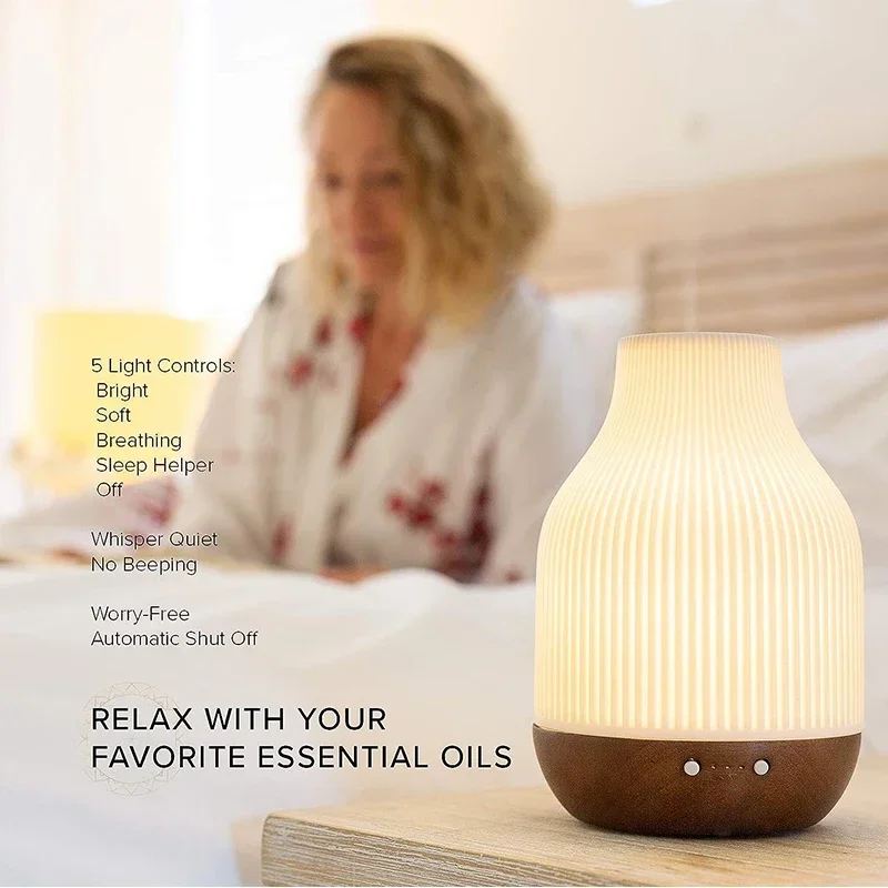 Diffusore Oli Essenziali Umidificatore USB – 300 Ml, Luce LED 7 Colori, 4-8 Ore Di Autonomia, Per Ufficio E Camera Da Letto