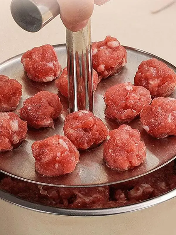 Stainless Steel Meatball Press Mould 6/12 Holes Meatball Maker Kitchen Household Hand Extruded Making Tools Meat Shaper