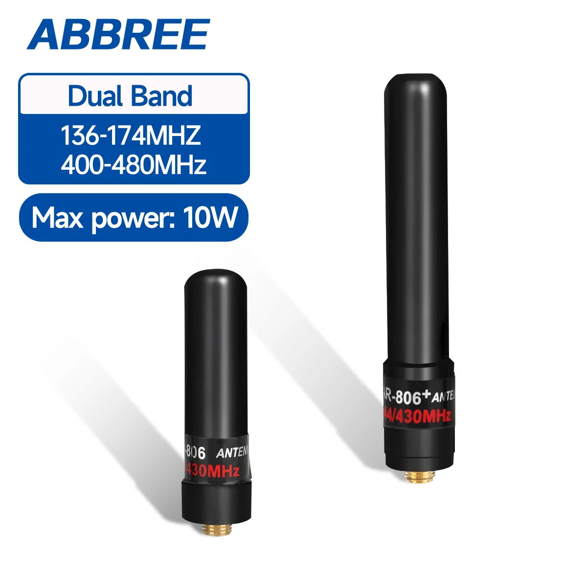 ABBREE AR-806 + Mini antenne double bande SMA-femelle VHF UHF 10W à Gain élevé pour Baofeng UV-5R MINI UV-21 PRO UV-32 888S Radio bidirectionnelle