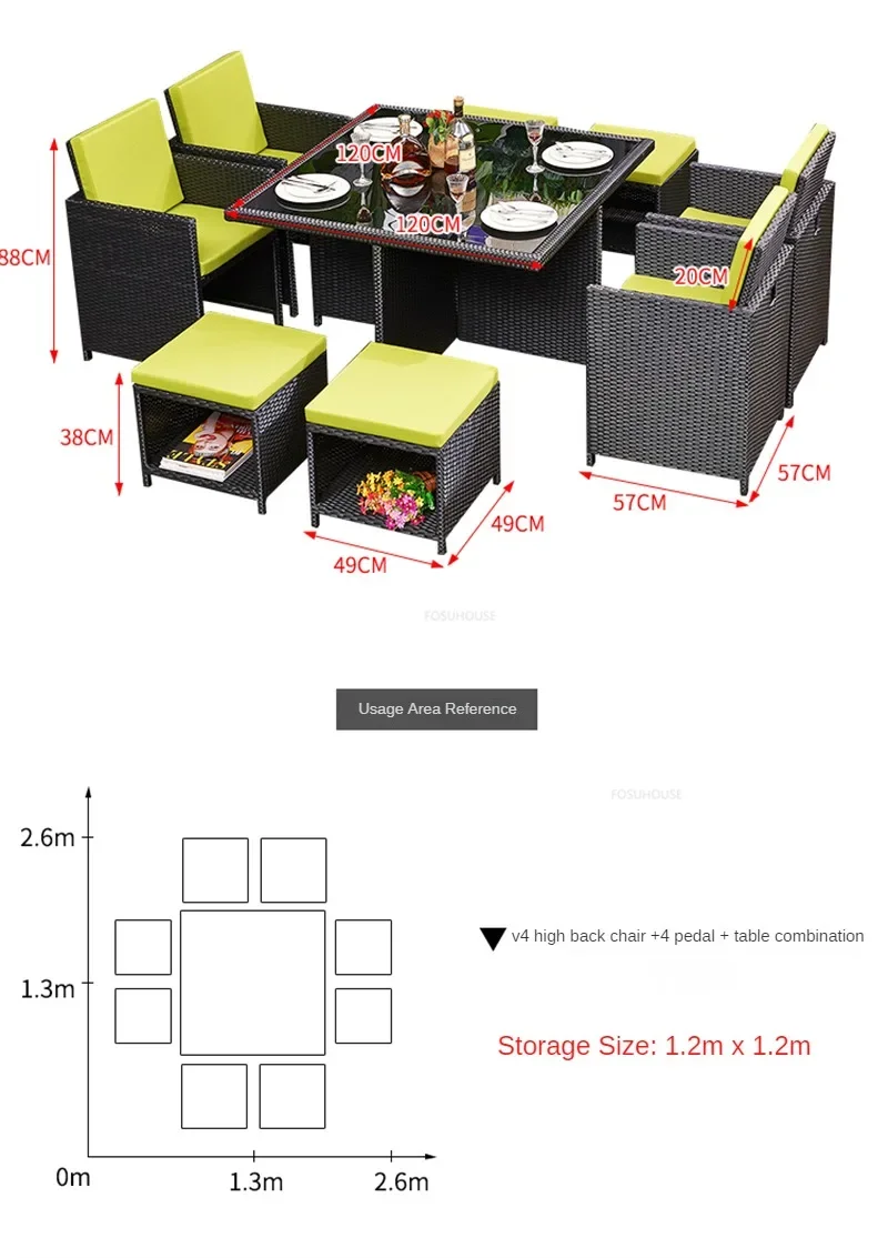 Modern Open-air Garden Furniture Sets Patio Rattan Furniture Set Waterproof and Sun-proof Armchair Leisure Outdoor Table Chairs