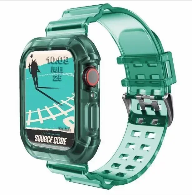 Transparent Protective Band and Case for Apple Watch - Clear Plastic Strap