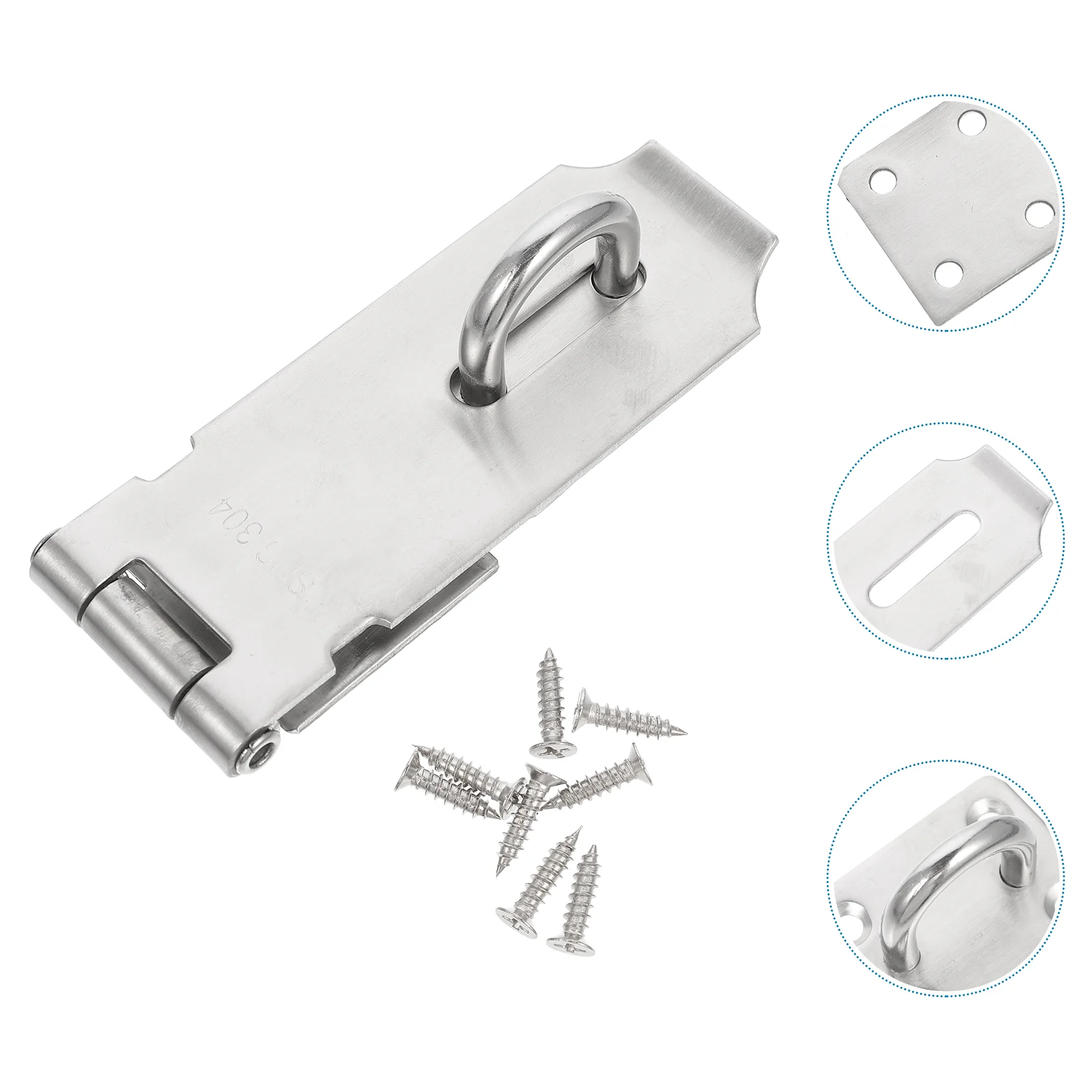 

Door Hasp Padlock Lock Home Door Lock Door Stainless Steel Door Lock Slide Lock For Patio Front Door Gate Hotel Window Silver