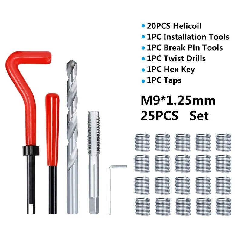 Tyenaza Kit Riparazione Filettatura 54 Pezzi – Inserti Metrici M5x0,8x2D In Acciaio Inox Con Strumenti Di Installazione