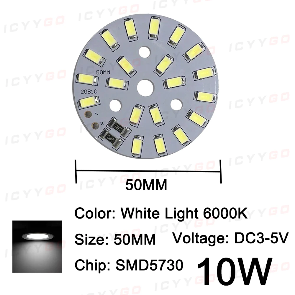 LED Lichtkralen Lamp Lichtbron SMD 5730 Board Chip Rond 5w 10W 30W Oppervlak Nacht DC 5V Dimbaar DIY Wit Warm Repara