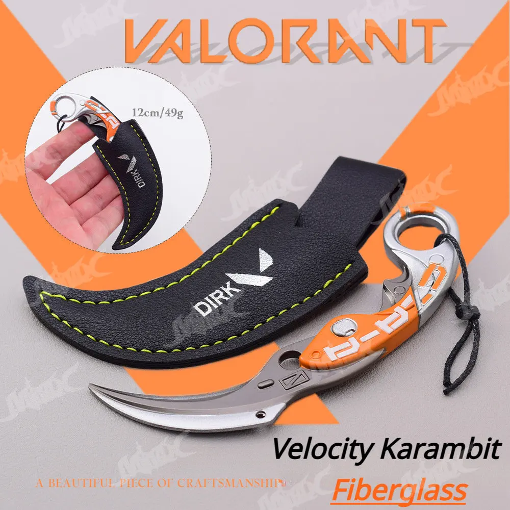 VALORANT Weapon12cm Velocity Karambit Alloy Keychain Balisong Game Fiberglass Skins Real Steel Katanas Swords Model of Kids Toys