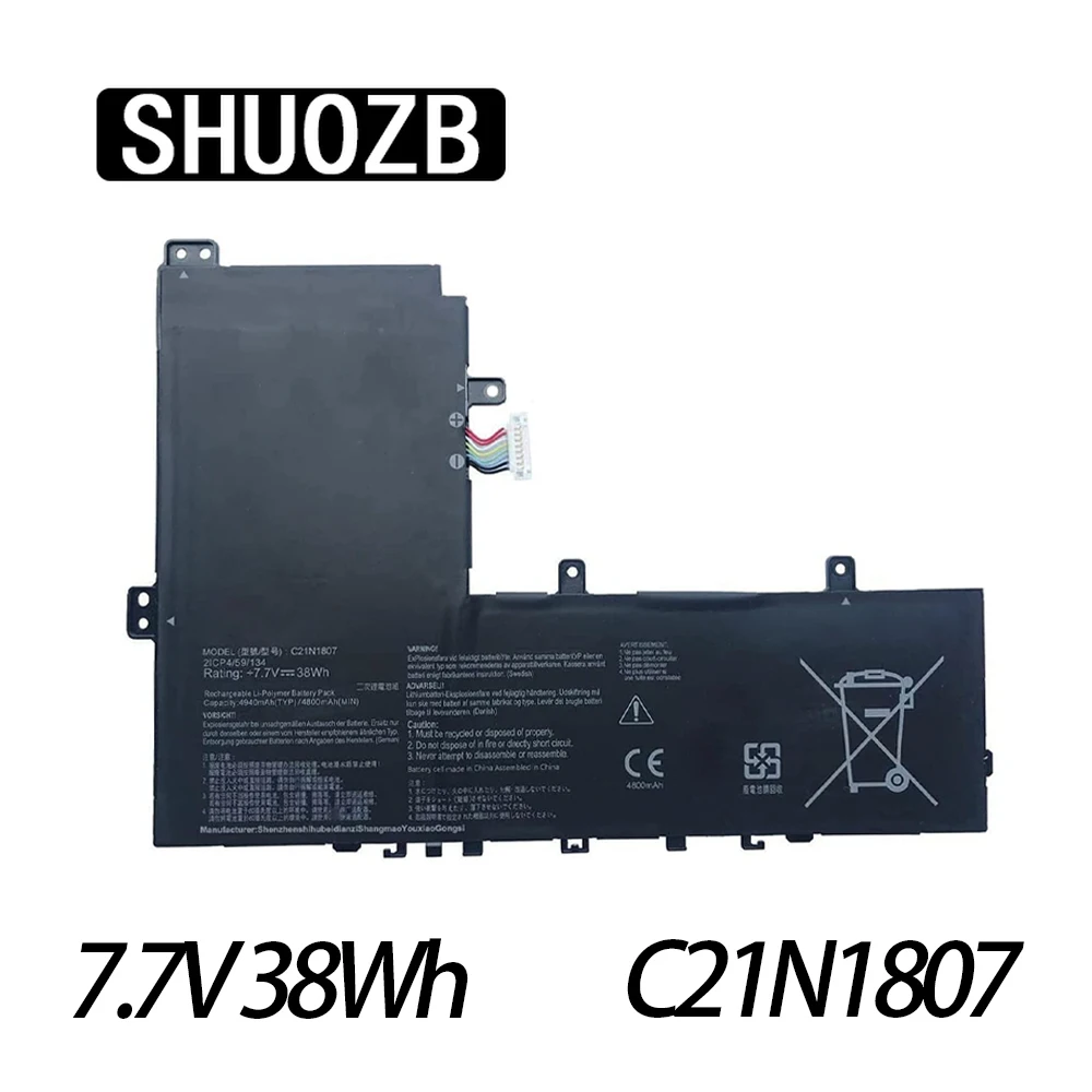 

SHUOZB 7.7V 38Wh C21N1807 Laptop Battery For Asus Chromebook C223NA C223NA-GJ0025 C223NA-GJ0049 C223NA-DH02 0B200-03040000 New