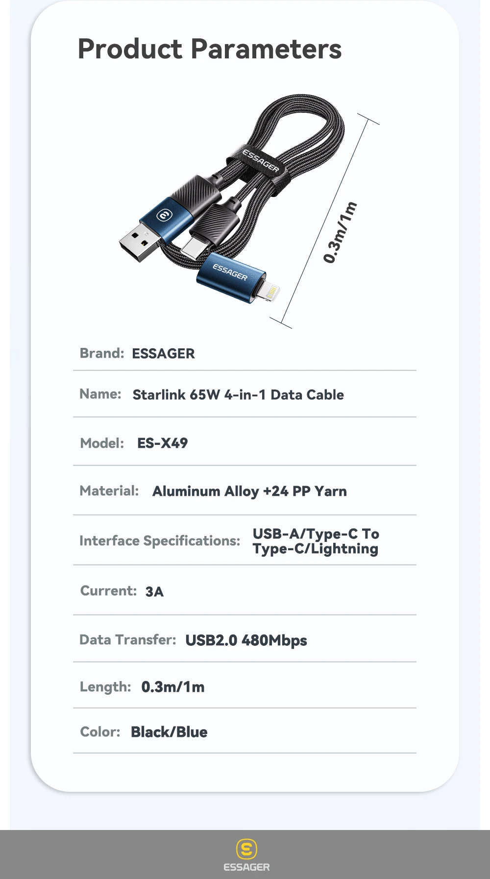 Essager 2 في 2 USB سريع ، هاتف محمول من نوع USB وphone Apple من نوع C ، ملحقات كابل شحن الكمبيوتر اللوحي 12 Essager 2 في 2 USB سريع ، هاتف محمول من نوع USB وphone Apple من نوع C ، ملحقات كابل شحن الكمبيوتر اللوحي