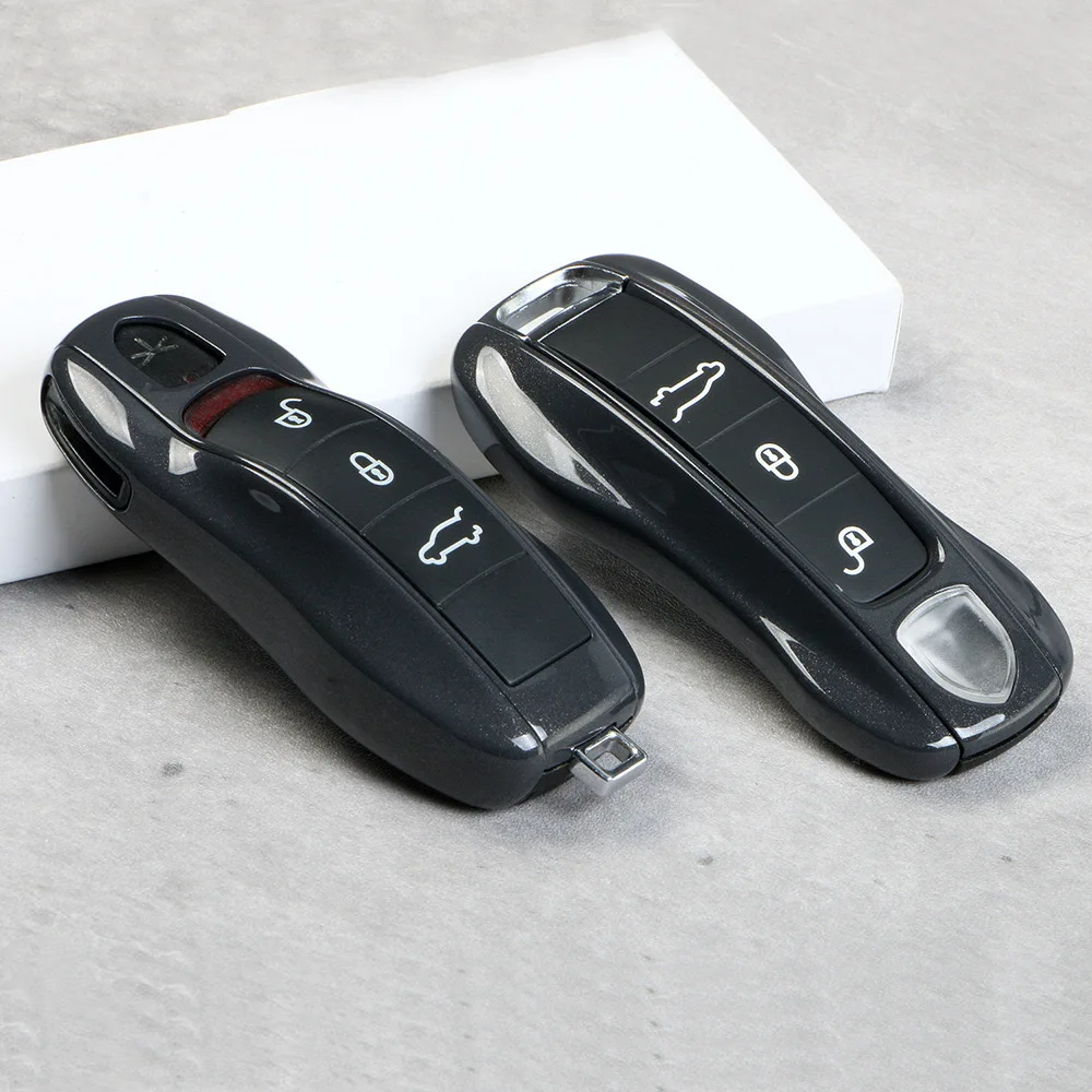 Car Key Case Cover Shell Real Leather for Porsche Macan Cayenne Panamera  Taycan Boxster 718/911 Fob Replace Accessories 3pcs/set - AliExpress