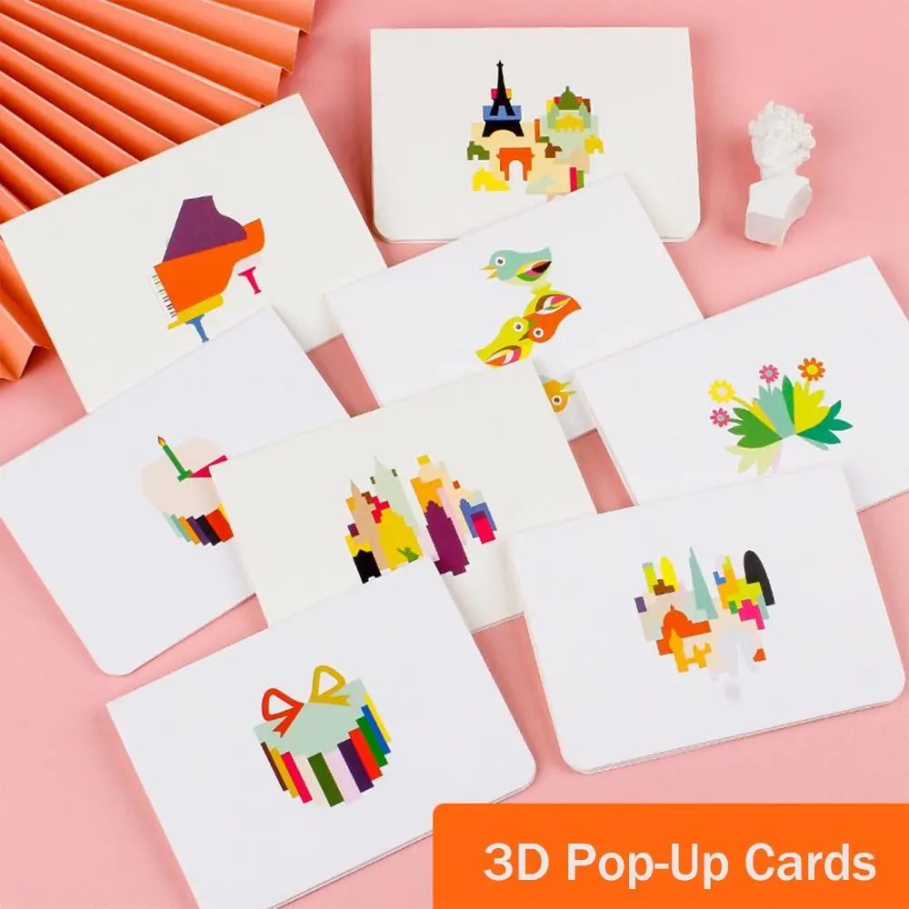 

Handwriting 3D Birthday Cake Cards Blessing Invitation Birthday Greeting Cards Folding Thank You Birthday Pop-Up Cards