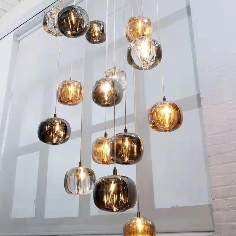 

Nordic Modern Light Luxury Crystal Led Ceiling Chandelier For Bar Bedroom Restaurant Staircase Pendant Lamp Variety Styles