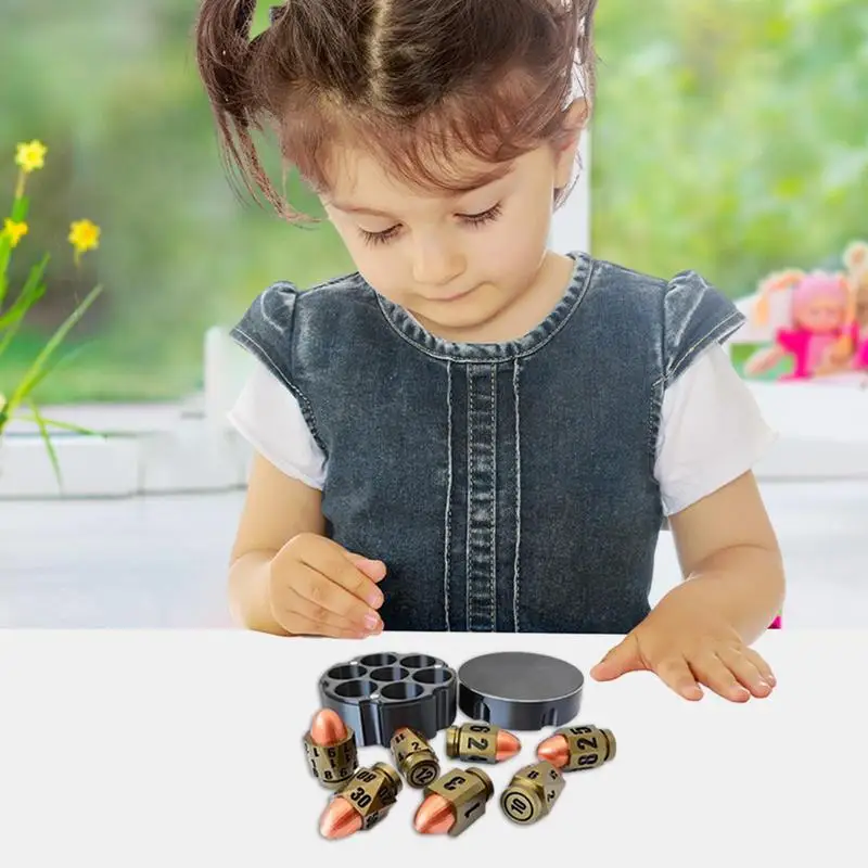 

Resin Bullet Dice Digital Dice Set 6 Sided D6 Die Set Chilidren Toys Accessories Gifts Board Games Party Game Props Toys