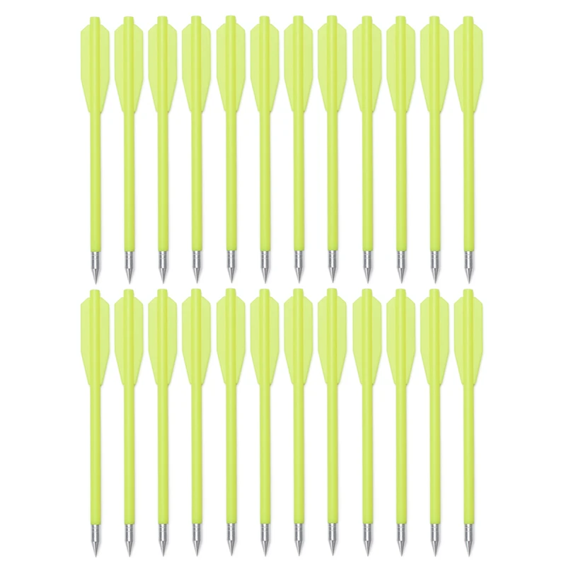 High-Performance Carbon Crossbow Bolts with Vanes - Set of 60, Ideal for Mini Bow Archery and Target Practice - Yellow