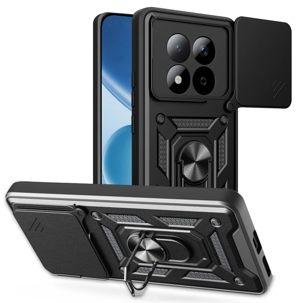 Enhanced Protective Armor Hybrid Case with Metal Ring Holder