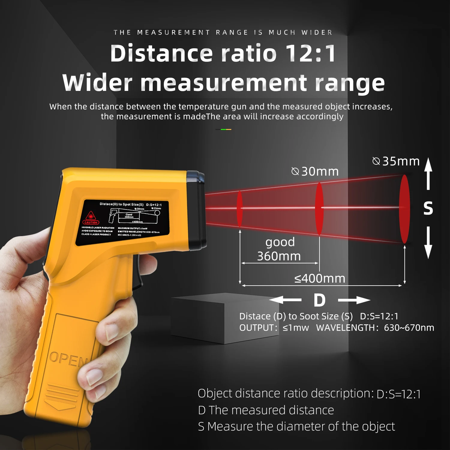 Infrared Thermometer H2/H3 -50~530/1400C Professional Digital IR-LCD Temperature