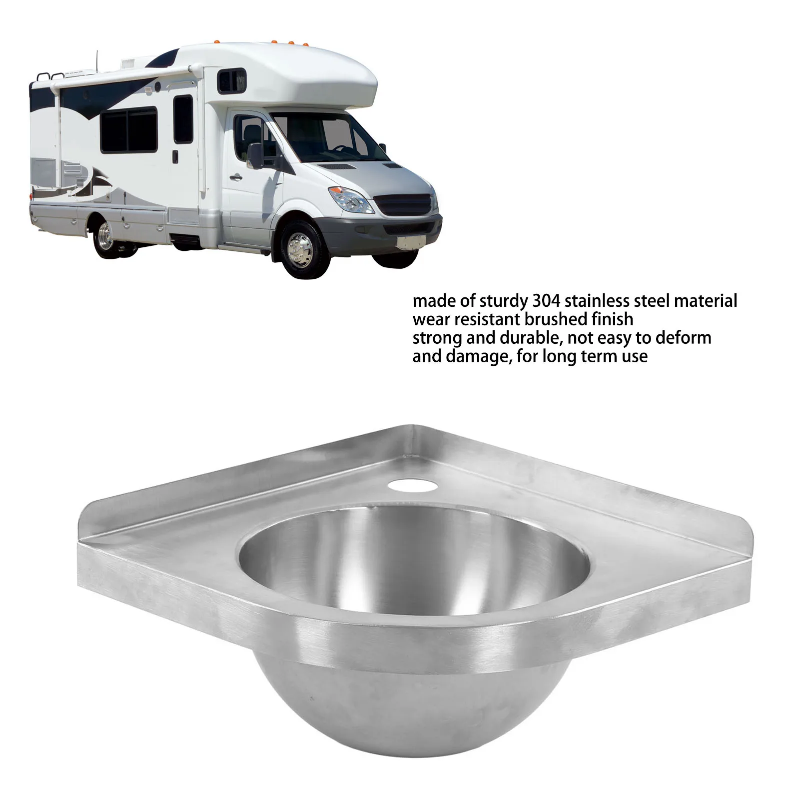 Corner Sink Boat Sink Corner Triangle Basin Brushed Finish Kitchen Bathroom Hand Wash Basin for Boat RV Camper