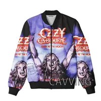 New Fashion Women/Men's 3D Print  OZZY OSBOURNE   Zipper Bomber Jackets Men Overcoat Mens Coat Zip Up Jackets  B03 1