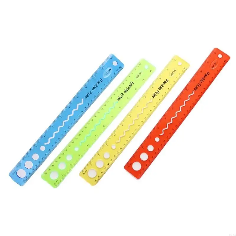 30cm 연약한 가동 가능한 통치자 다색 측정 똑바른 통치자 사무실 학교 Supli