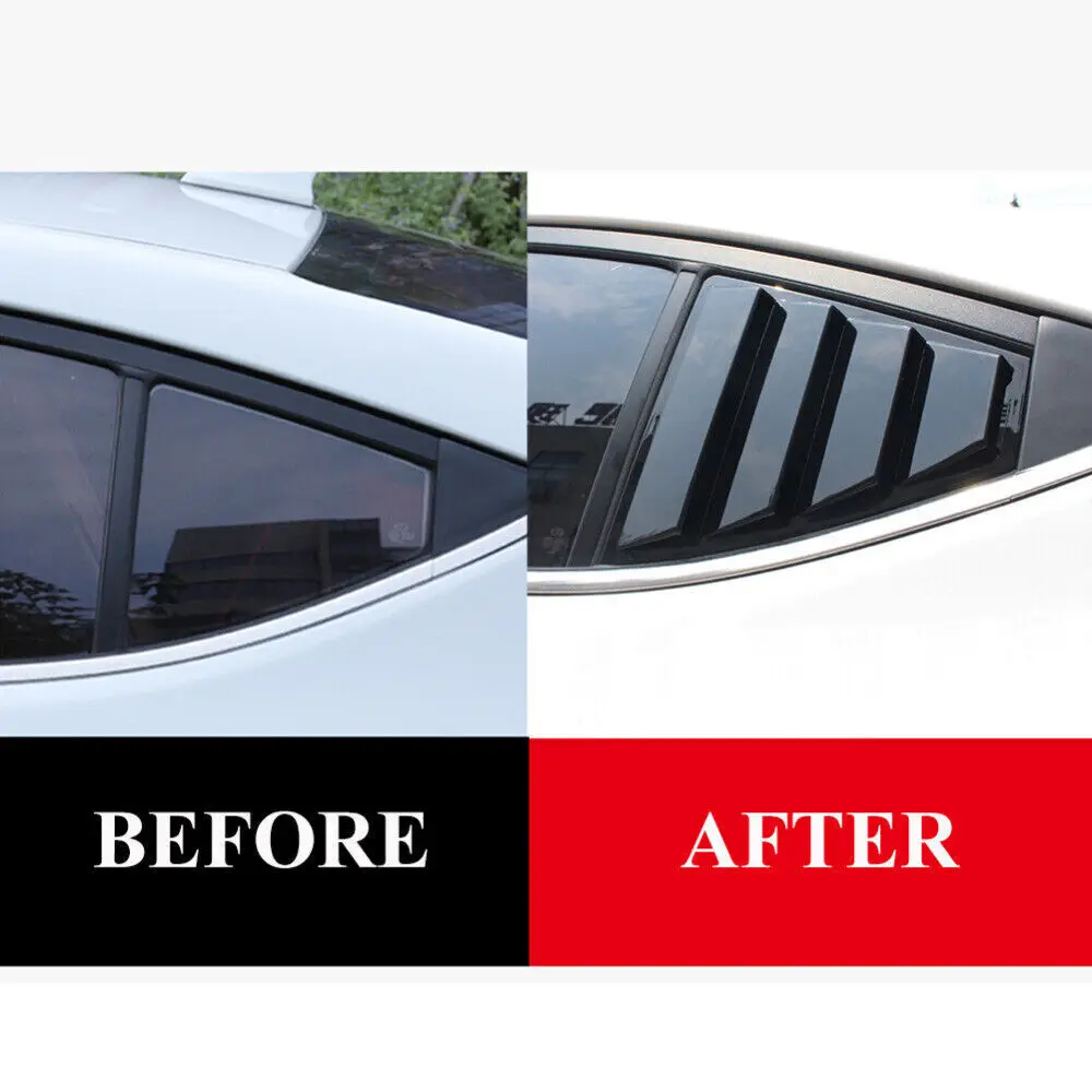 Car Rear Louver Window Side Shutter Cover Trim Sticker Vent Scoop ABS Carbon Fiber Accessories For Hyundai Elantra