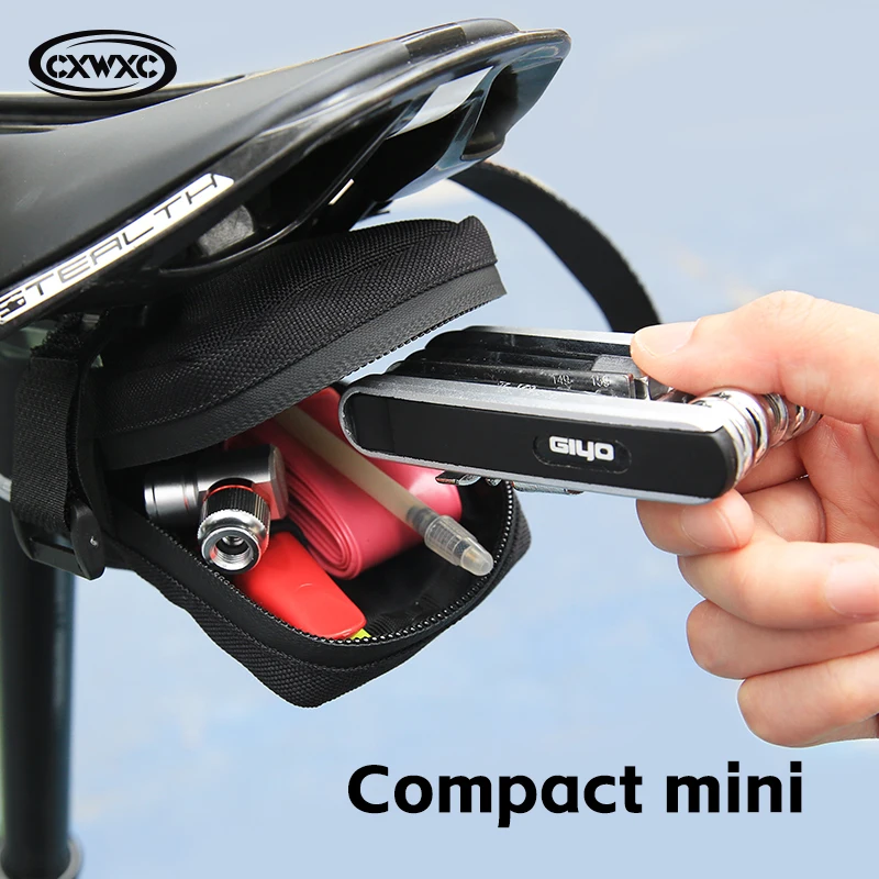 CXWXC Cycling Saddle Bag 0.35L Mini Portable Bike Tail Bag MTB Mountain Road Bike Tool kit Repair Bicycle Accessories