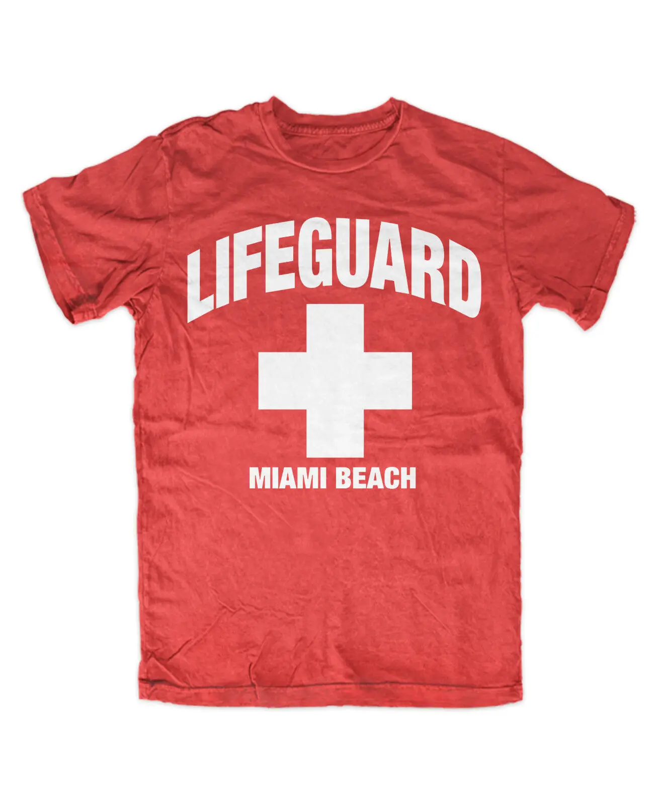 Bagnino Miami Beach Red David Hasselhoff T Shirt Cult Miami Florida Baywatch