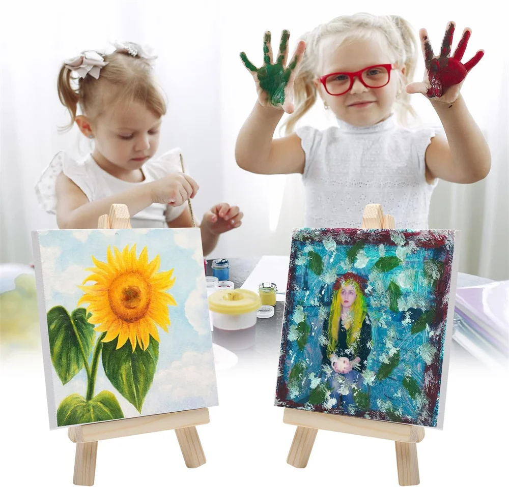 Mini canvas art boards for acrylic oil painting and decorating 10x10cm