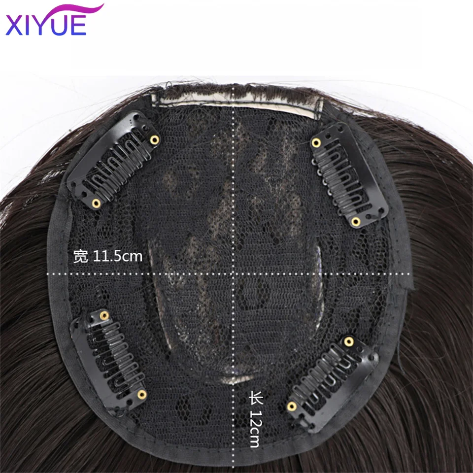 3D Synthetic Middle Part Bangs Straight Hair Topper With Bangs Invisible Seamless Hair Toupee For Women Clip In Hair Extensions