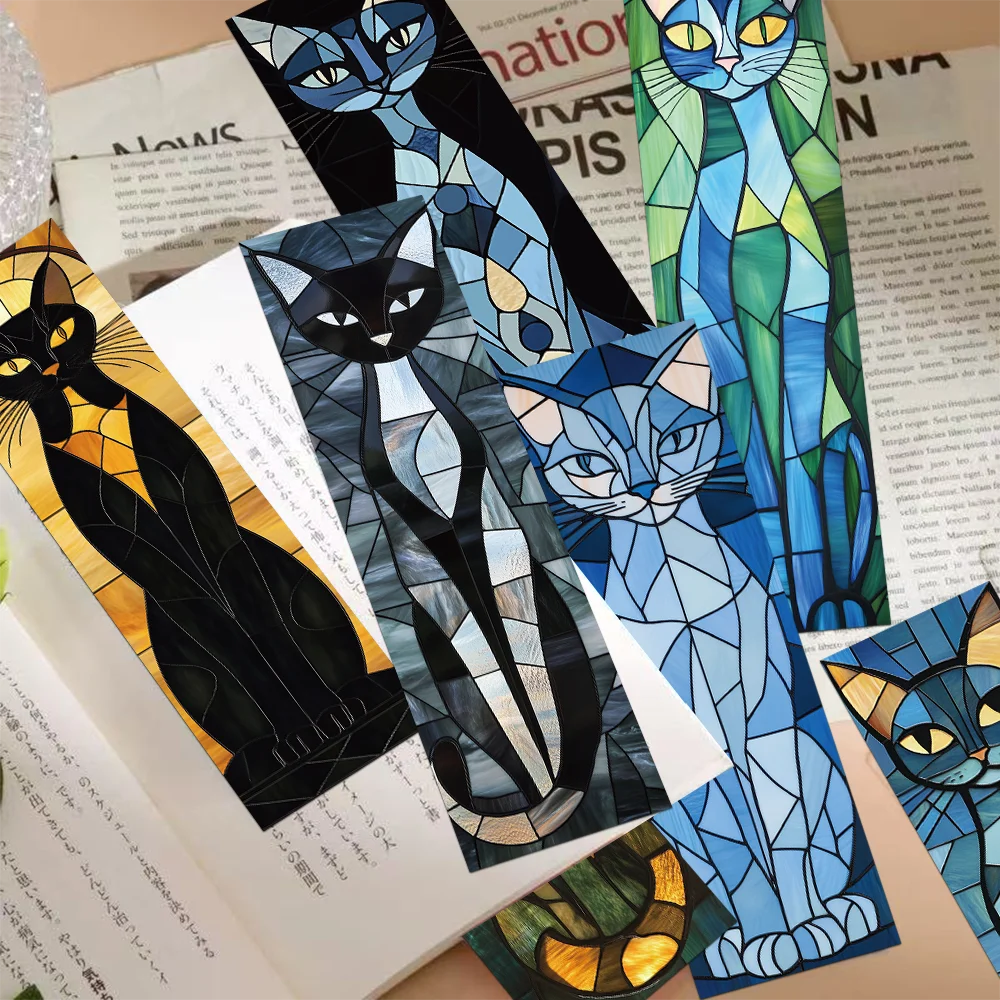 Cat Glass Textured Bookmarks 30pcs for Reading Book Marking