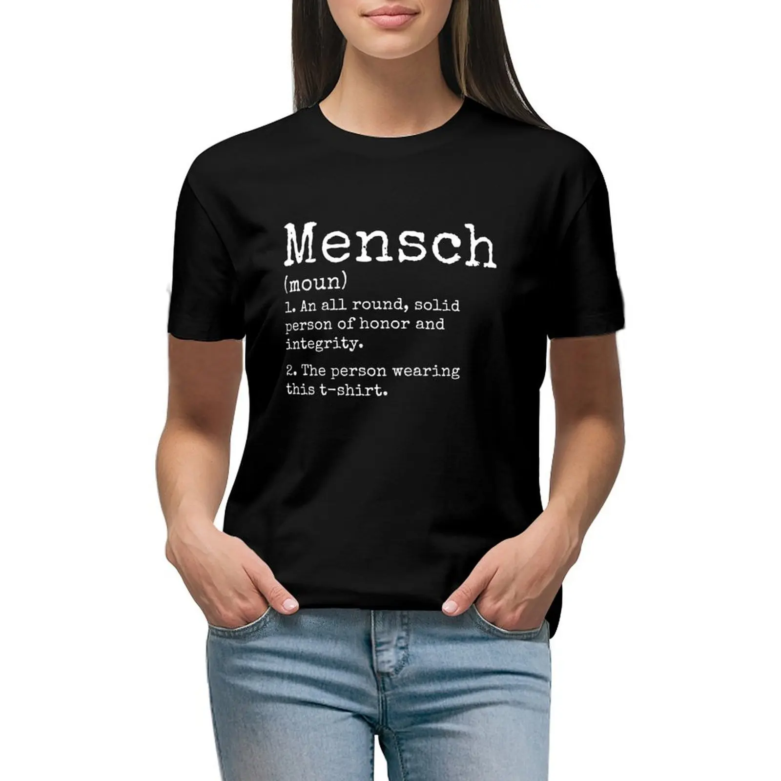 

Mensch Dictionary Definition T-shirt Blouse cute tops cat shirts for Women