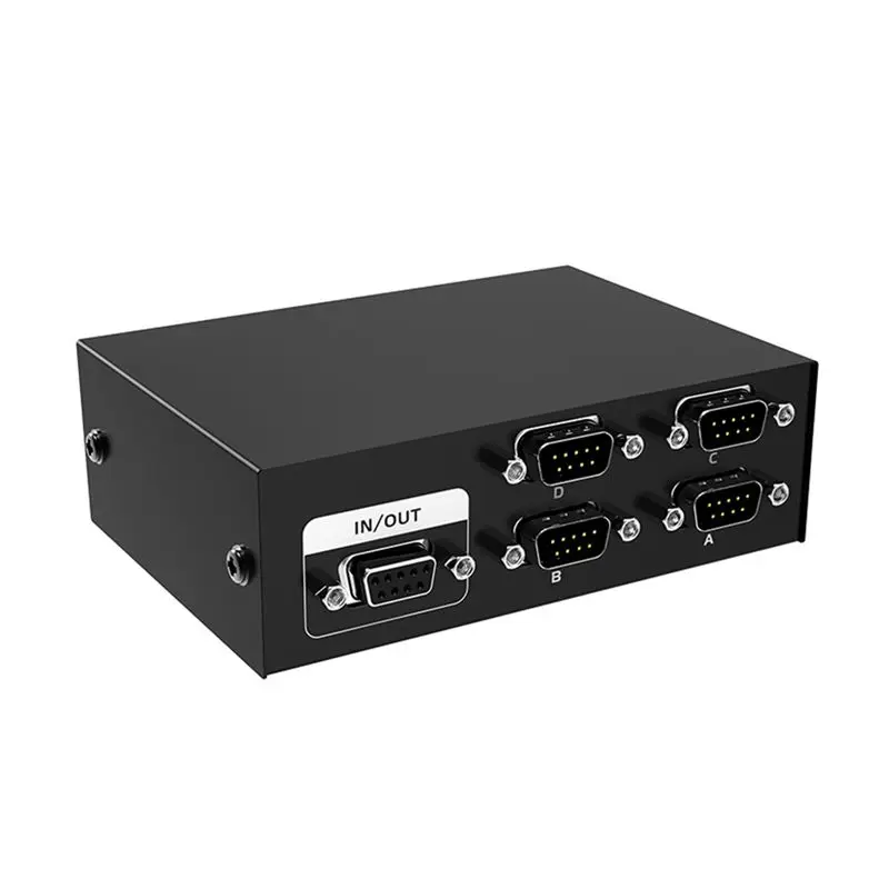 A41Z-포트 RS232 스위치 DB9 핀 COM 포트 공유기 4 In 1 Out 직렬 포트 공유 장치 버튼 스위치 내구성