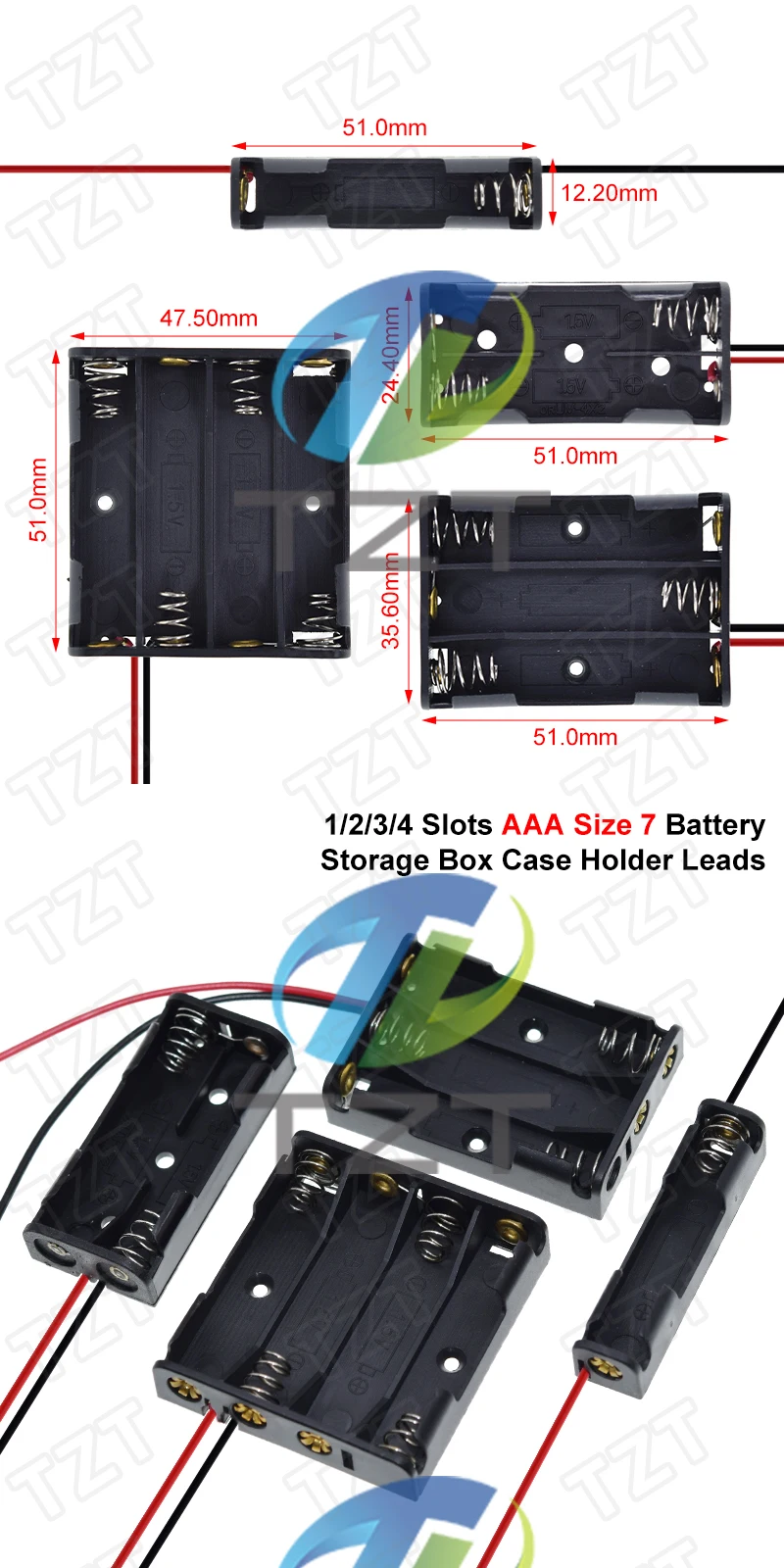 1/3PCS AAA Größe 7 Batterie Lagerung Box Fall Halter Führt Mit 1 2 3 4 Slots Container Tasche DIY Standard Batterien Laden – Detail 2