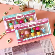 

Stationery Prizes Children's Gift Boxed Ice Cream Shape Eraser