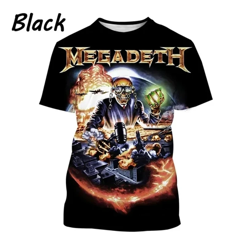 New Fashion Megadeth 3d Printing T Shirts Men Ladies Tops
