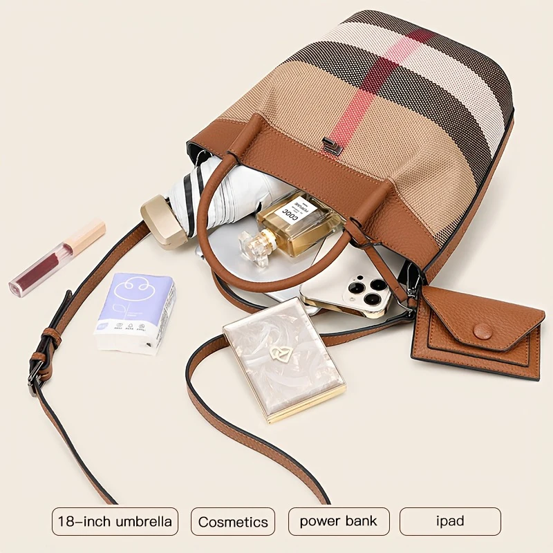 حقيبة حمل للنساء من الجلد الطبيعي حقائب كتف من الق...