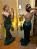 Deep V Neck Stretch Satin Floor Length Dress Long Mermaid Bodycon Backless Evening Party Bridesmaids Prom Gown 5