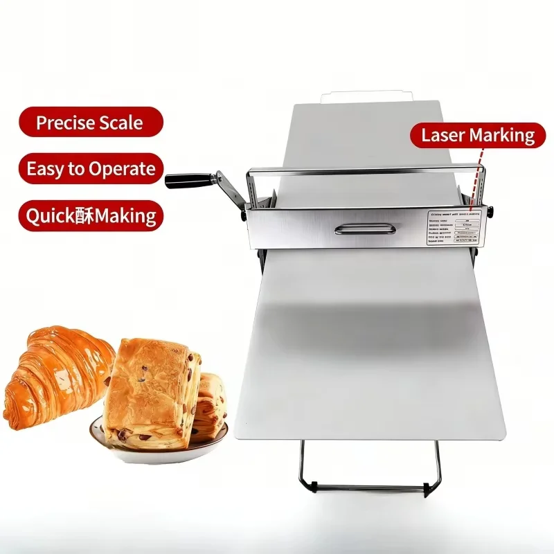 Small Commercial Foldable Dough Sheeter 400 Type Manual Operation Laser Scale No