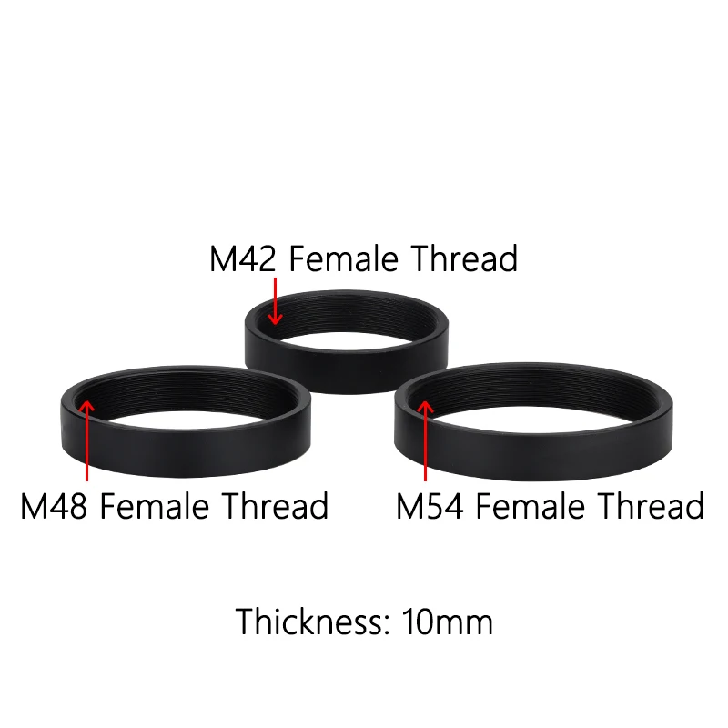 StarDikor M42/M48/M54 x0.75 Female Thread Extension Barrel Adapter Female to Female Thread Length 10MM For Zwo Qhy Camera 3