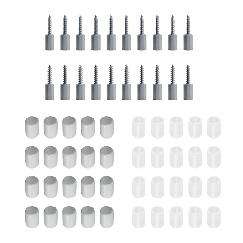 

20Pcs Screw Integrated Laminate Tray Spacer With Dust Cover for Cabinet Home