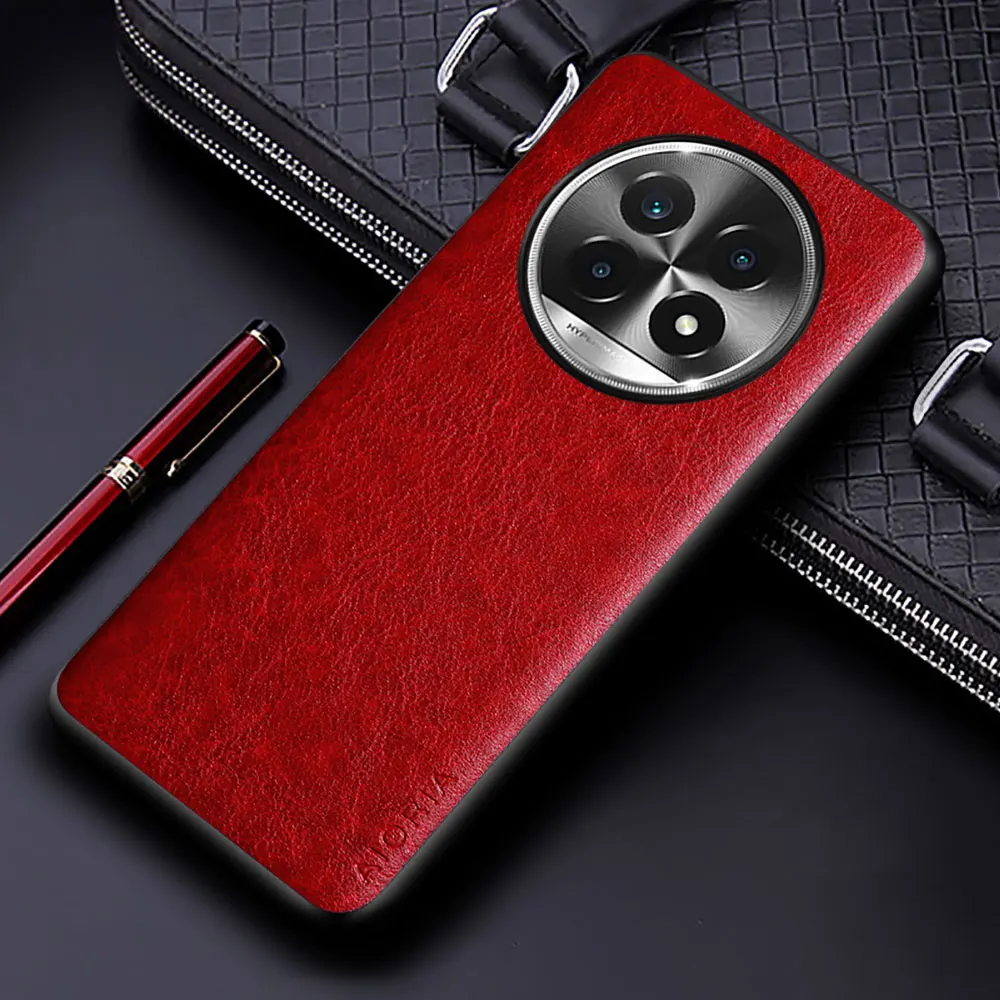 Luxury Leather Business Phone Case - Solid Color Soft & Hard Protective Cover