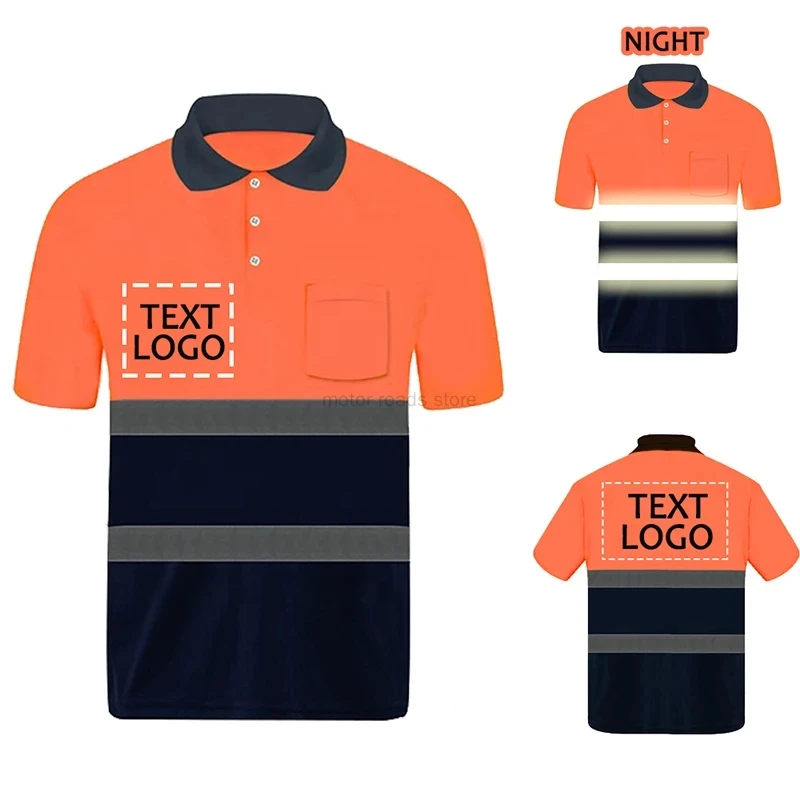 맞춤형 로고 작업 유니폼, 안전 폴로 셔츠, 오토바이 사이클링 스포츠, 야외 반사 의류
