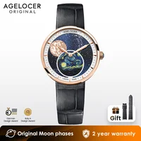 AGELOCER Original Astronomer Watch Van Gogh Oil Painting Women's Luxury Quartz Moon Phase Watch Birthday Gift for Women 1
