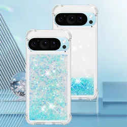 Chic Bling Glitter Liquid Quicksand Anti - Fall Phone Case with Clear Soft Back Cover - Google Pixel 10 (YB - LS - L11)